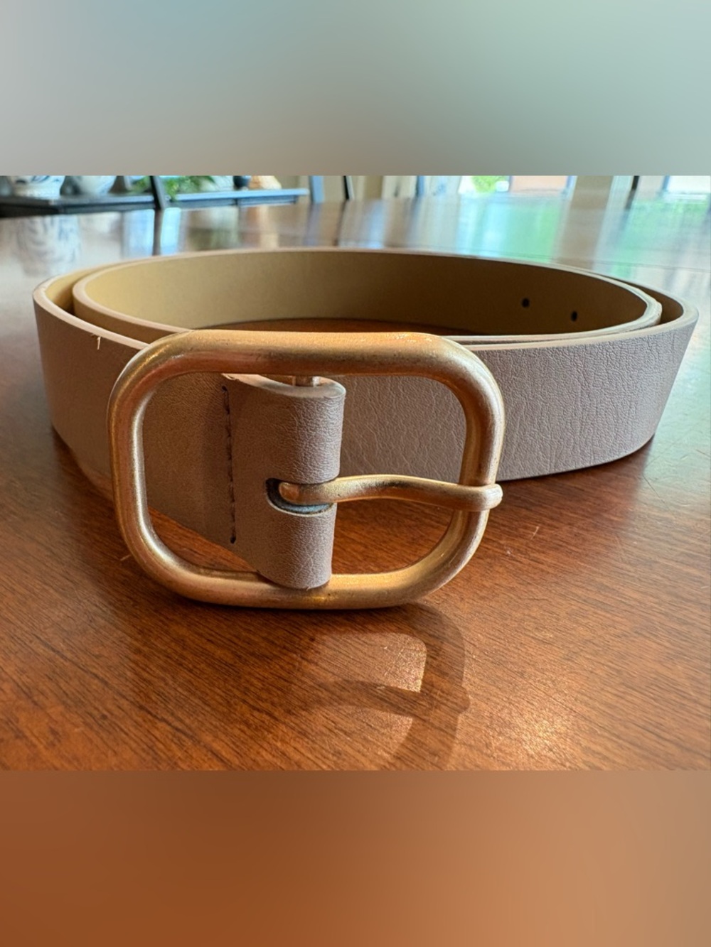 🤍 Gap Factory Synthetic Leather Belt – Women’s Large | Light Beige